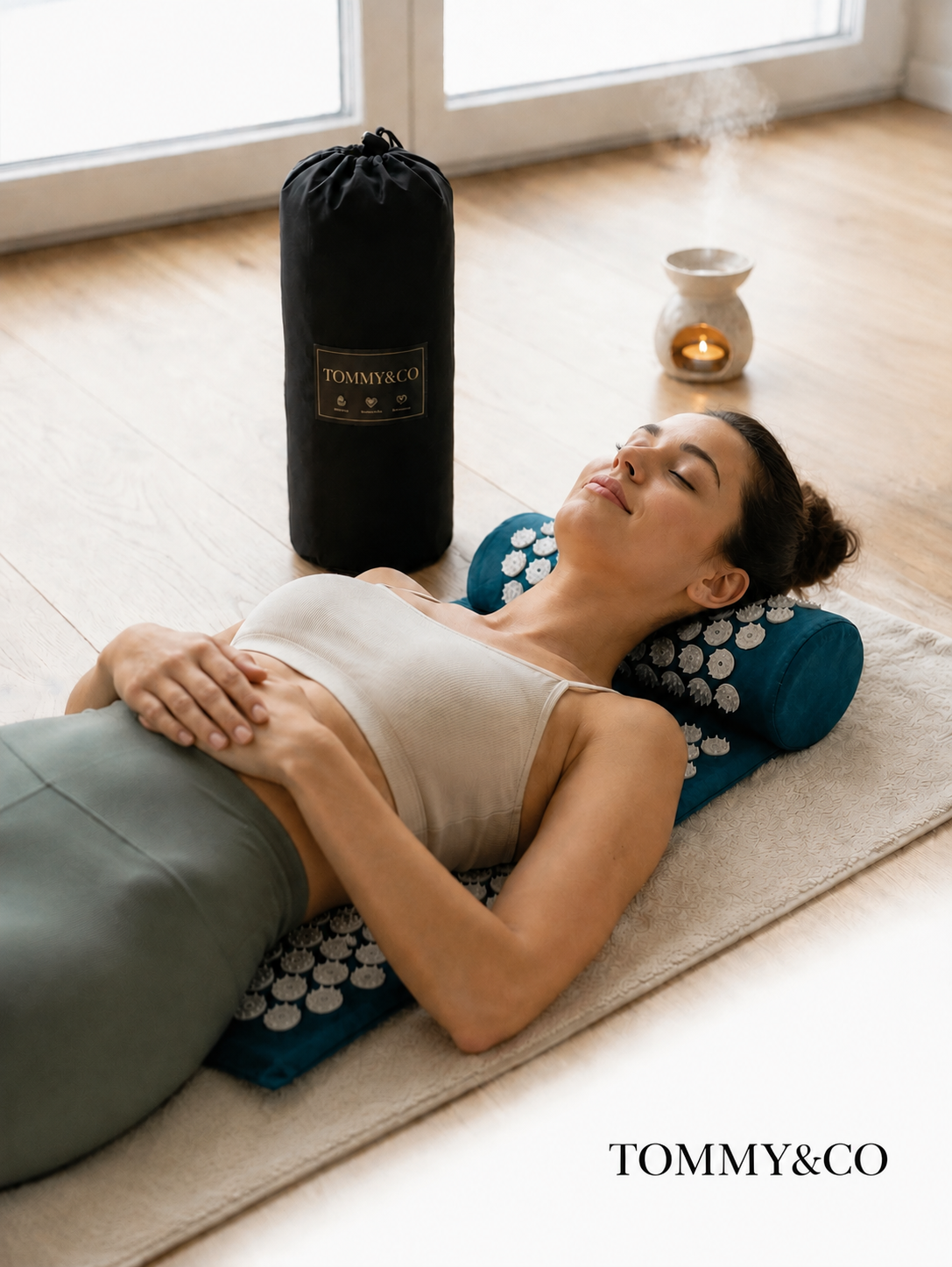 Akupressurmatte Set mit Nackenrolle – Massage-Pad gegen Verspannungen