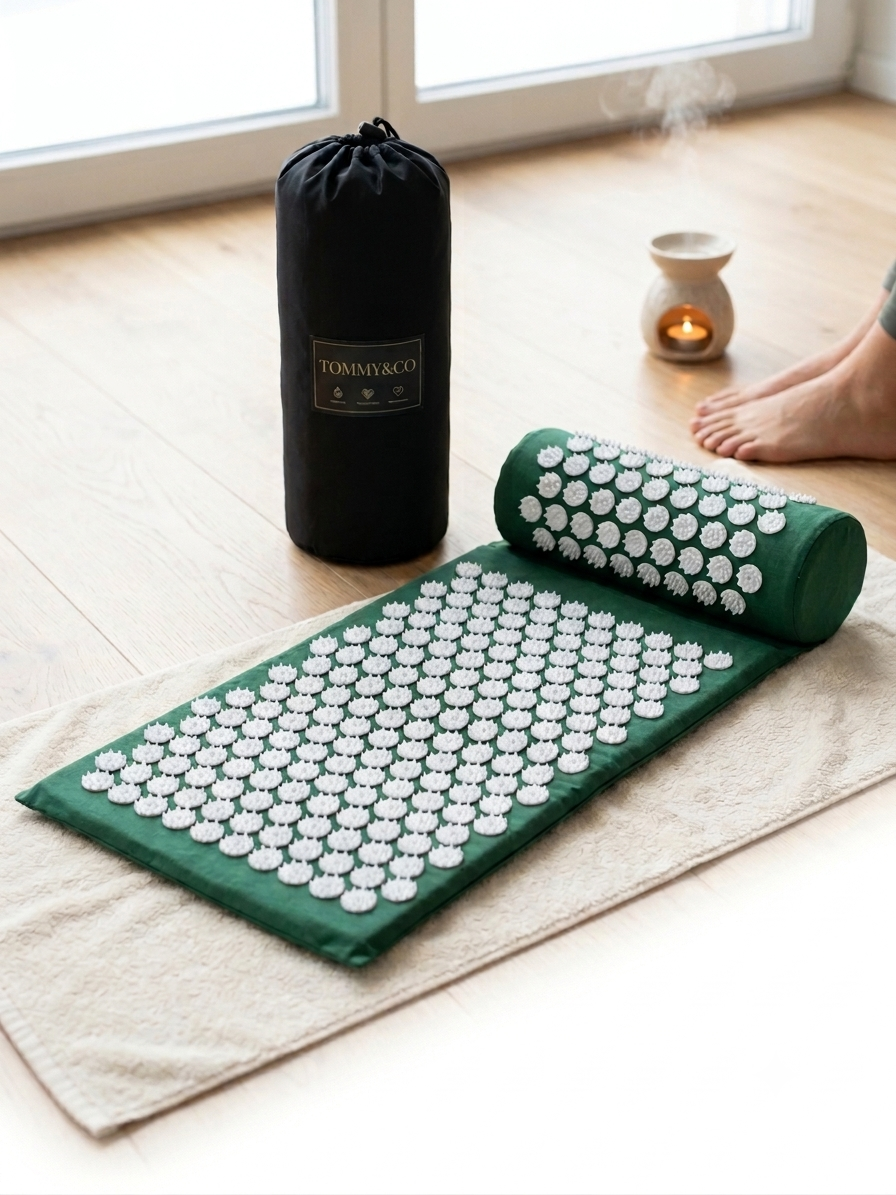 Akupressurmatte Set mit Nackenrolle – Massage-Pad gegen Verspannungen