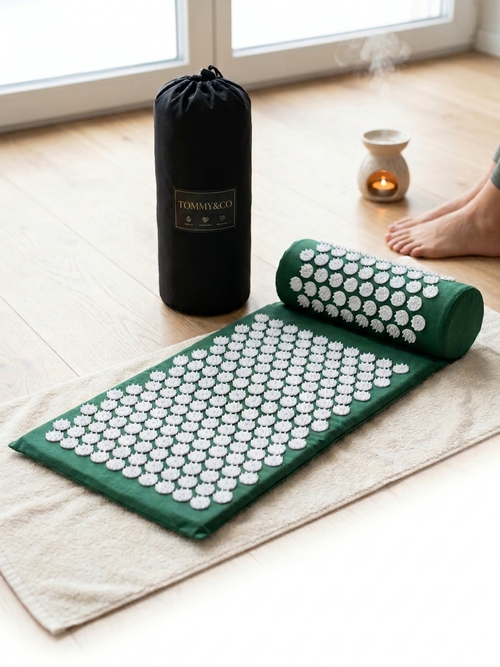 Akupressurmatte Set mit Nackenrolle – Massage-Pad gegen Verspannungen