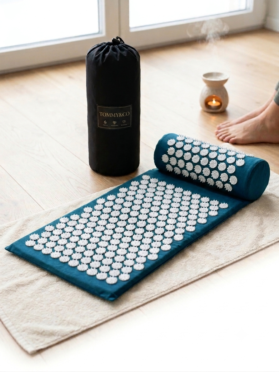 Akupressurmatte Set mit Nackenrolle – Massage-Pad gegen Verspannungen