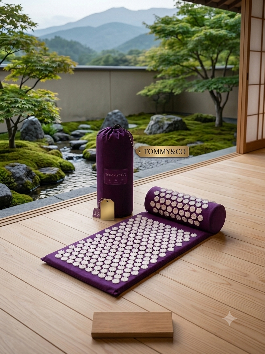 Akupressurmatte Set mit Nackenrolle – Massage-Pad gegen Verspannungen